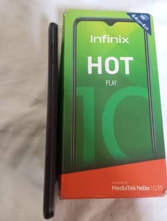 infinx hot 10 play 4 64 with box only condition 10 by 8 All okay