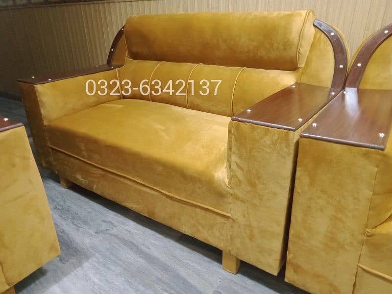 Sofa Set 6 Seater Brand New Golden Velvet King Size 3