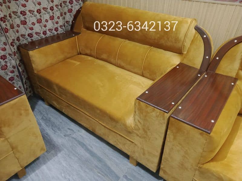 Sofa Set 6 Seater Brand New Golden Velvet King Size 5