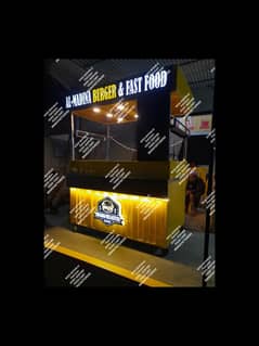 fries burger bunkabab fast food food cart counter kiosk stall cabin