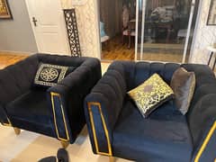 Versace Style Velvet Sofa Set 7 seater Back