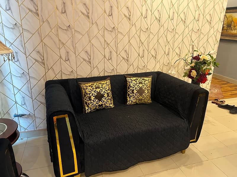 Versace Style Velvet Sofa Set 7 seater Back 1