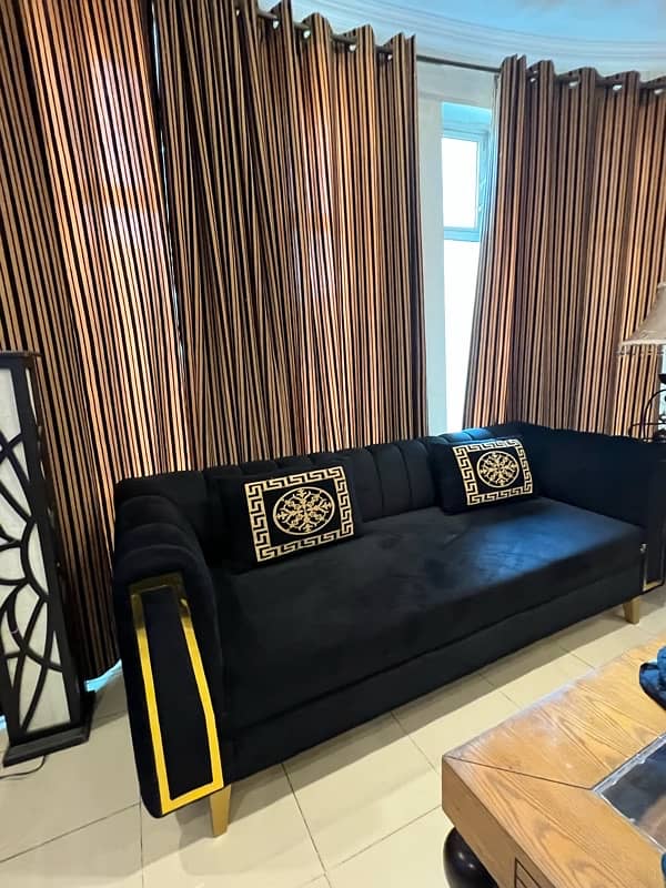 Versace Style Velvet Sofa Set 7 seater Back 2