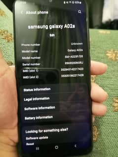 Samsung A02s 4/64 memory 5000mah battery with good condition RS 13000