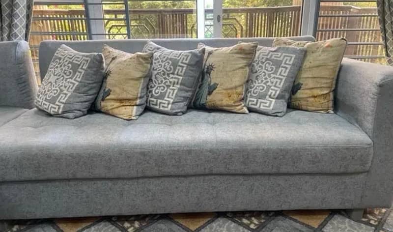 5 seater wooden L shape sofa and 7 seater sofa for sale 5