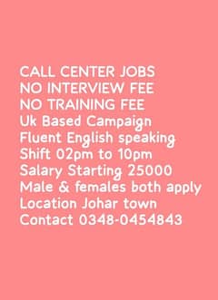 Call Center Jobs for students in johar town