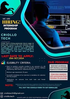 we are hiring for paid internship program remote