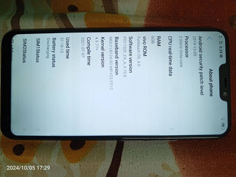 Vivo Y81s 6gb 128gb For Urgent sell Only Serious Buyer Contact Us. 10