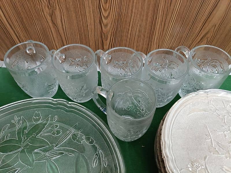 Omroc glassware cake and cup set 2