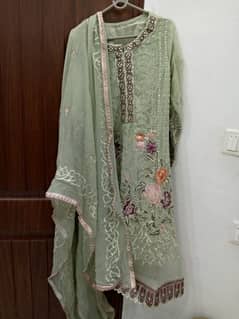 3 Pcs Women's Stitched Fancy Embroidered Suit