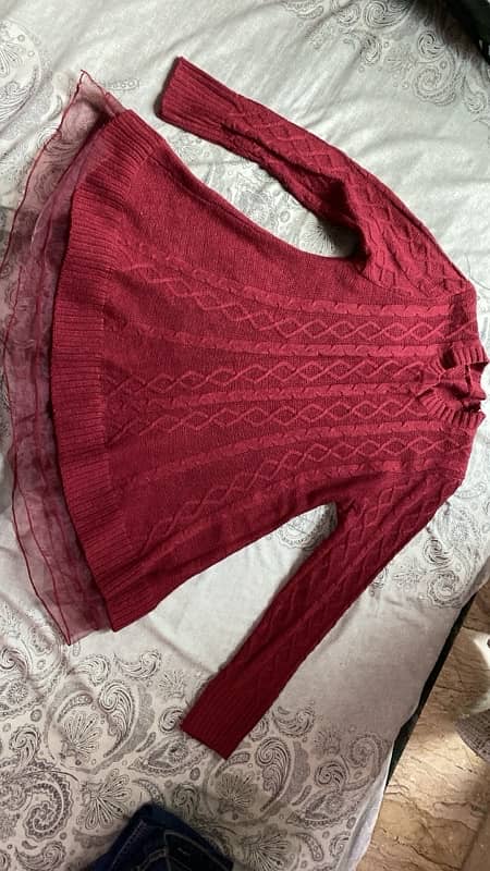 maroon sweater frock 0