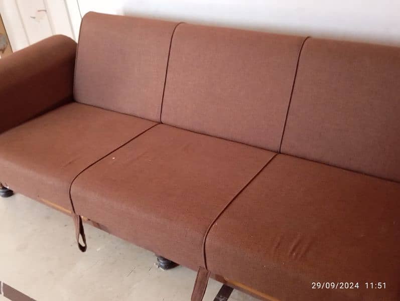 Sofa Cum Bed Urgent sell Brown colour 10/10 1