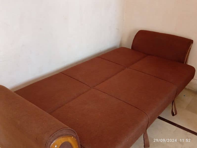 Sofa Cum Bed Urgent sell Brown colour 10/10 4