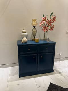 Blue Console Solid Wood