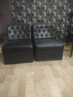 Office Leather Sofa Set Black | 2 Seater Like New Condition 0