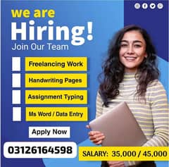 Male and Female Staff needed for Office working and Online working