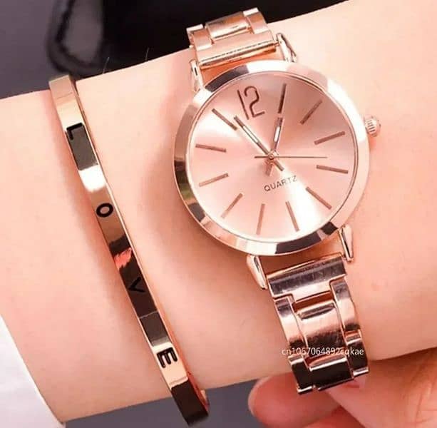 Women's Fashion Simple Digital Alloy With Quartz Watch Bracelet  2pcs 2