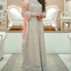 stylish net embroidered fancy maxi