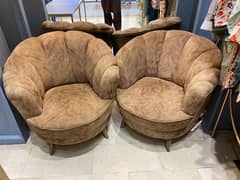 2 Seater Camel Velvet Sofa