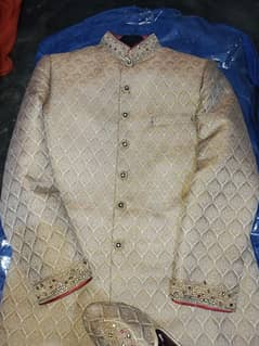 Banarsi Fabric Sherwani with Khusa just one time use