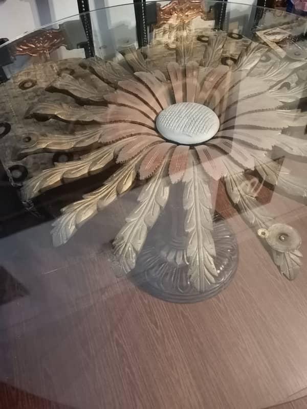Elegant Wood and Glass Dining Table 0