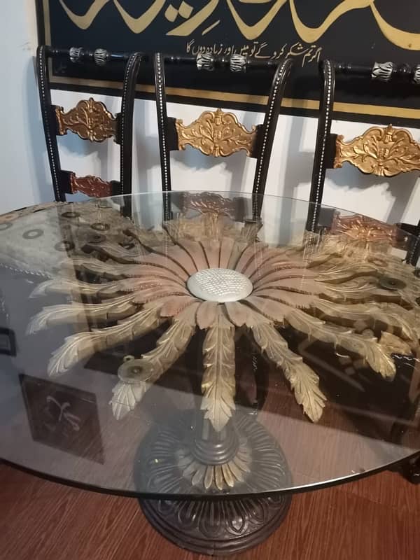 Elegant Wood and Glass Dining Table 3