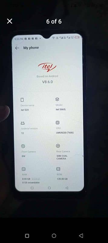 itel s23 8+8/128 2