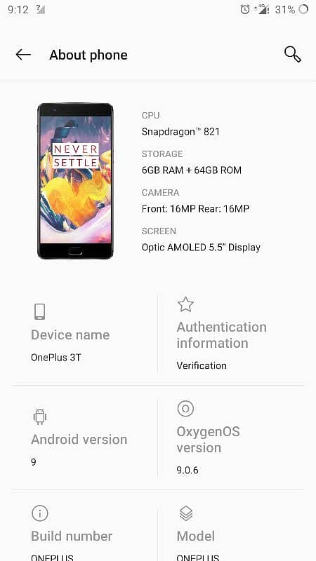 OnePlus 3t office pta approved 2