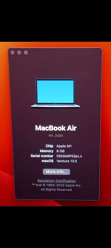 MacBook Air M1 2020 8GB 256GB 13" Space Grey Color MGN63LL/A with Box 1