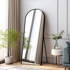 Full Length Mirror S- Arched Top, metal Frame - 0