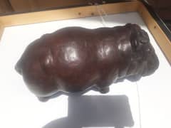 imported hippo sculpture