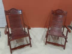 Pair of two pure chiniot wood Relaxing chair (foldable)