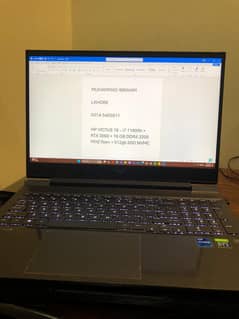 HP Victus 16, 11th Gen i7, RTX 3060, 512gb SSD, 16gb ddr4 Ram