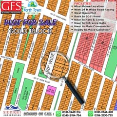 80 SQ PLOT FOR SALE IN NORTH TOWN RESIDENCY GOLD BLOCK PHASE 1