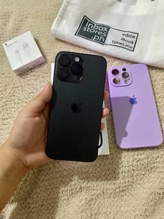 iPhone 14 Pro Max 128gb jv with box bettry halt87 water pack fix Pric