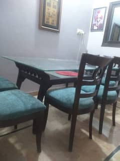 dining table 6 chair's for sale call 03462111789