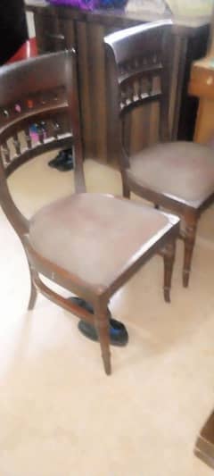 3 sheesham wood dining chairs