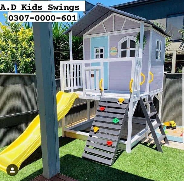 Kids Swings /Slide / Wooden Play House /Tree house /  Wooden Swings 15