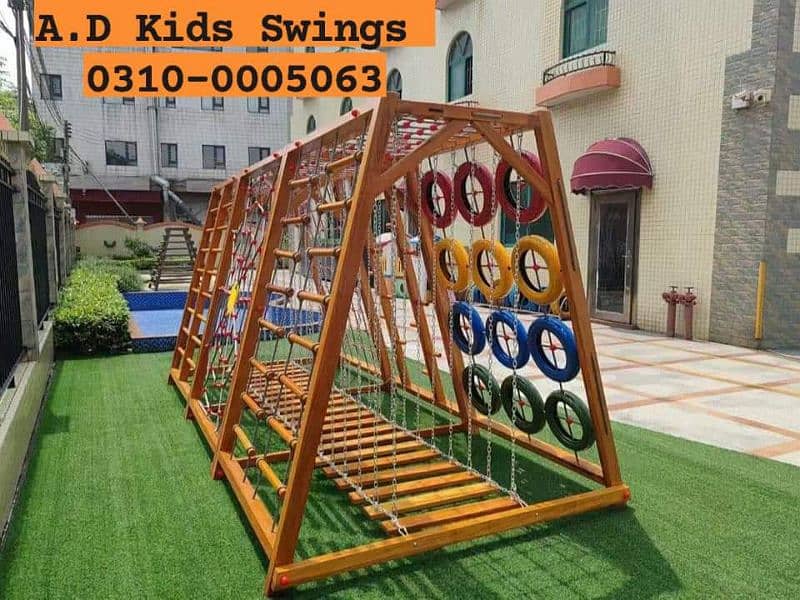 Kids Swings /Slide / Wooden Play House /Tree house /  Wooden Swings 17