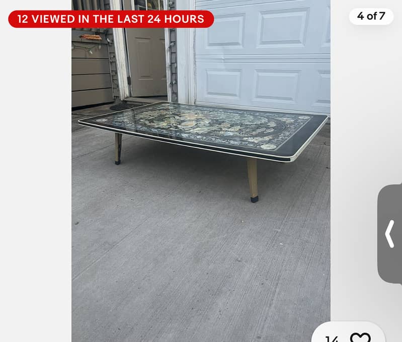 Korean Chinoiserie Mother Of Pearl Inlay, Peacock Low Folding Table 2