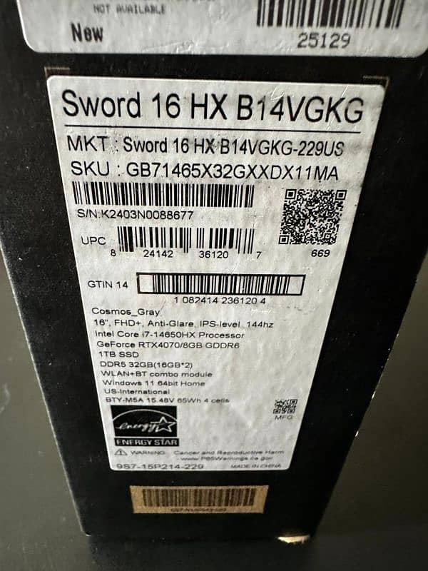 MSI Sword 16 i7 HX B14VGKG Gaming Laptop 1