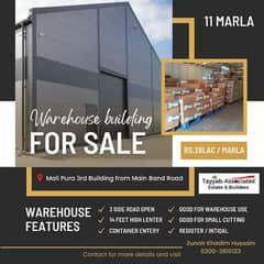 godam warehouse building 3side road main band road, small cutting sale 0