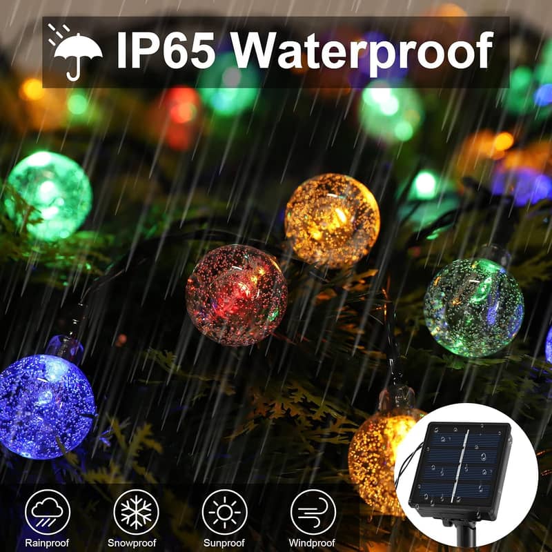 Solar Outdoor, LED Crystal Balls, Fairy Lights 8 Modes Waterproof 2