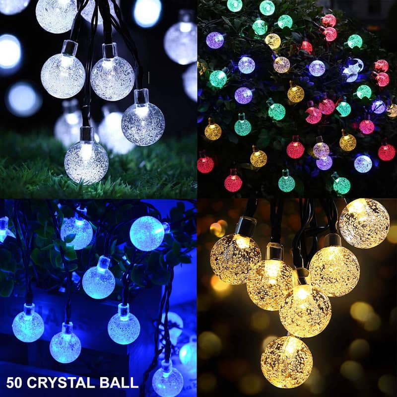 Solar Outdoor, LED Crystal Balls, Fairy Lights 8 Modes Waterproof 12