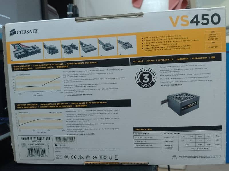 Corsair vs450 sealed PSU 10/10 condition 1