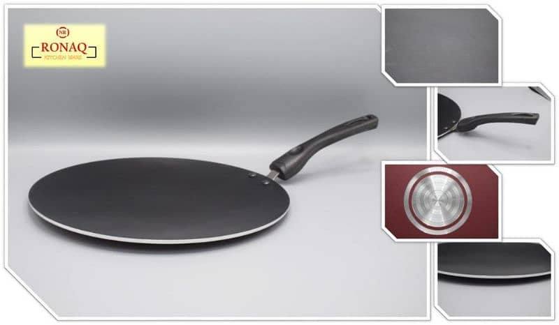 non stick marble coasted tawa 0