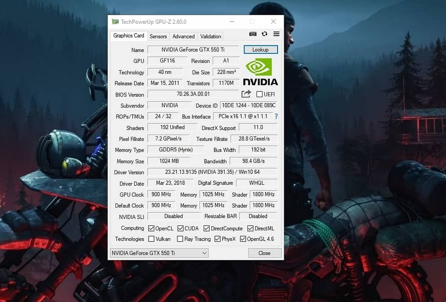 Nvidia GTX 550Ti 1GB GDDR5 192bit (GTA5 60fps) 1