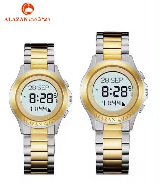 alazan qibla watch in  Gold and silver Colour 0