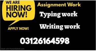 Assignment Work Part Time/and/Full Time/From Home/Based Job