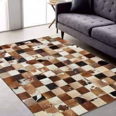 Carpets rug Natural Cow Hair on leather